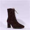 Hispanitas Bangkok Laced Heel Ankle Boot - Brown Suede